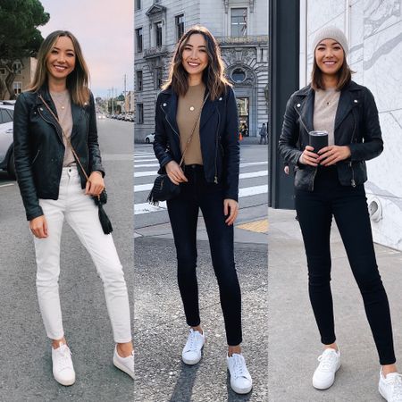 Leather moto jacket style - my favorite leather jacket is now 30% off for madewell insiders! - limited sizes in certain colors! 

Fall outfit / sneaker style 

#LTKstyletip #LTKsalealert #LTKSeasonal