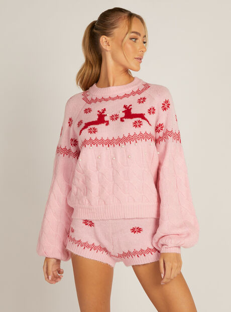 Fairisle knitted shorts - Pink Mix | Boux Avenue (UK)