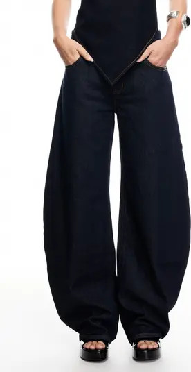 LIONESS Horseshoe Low Rise Barrel Leg Jeans | Nordstrom | Nordstrom