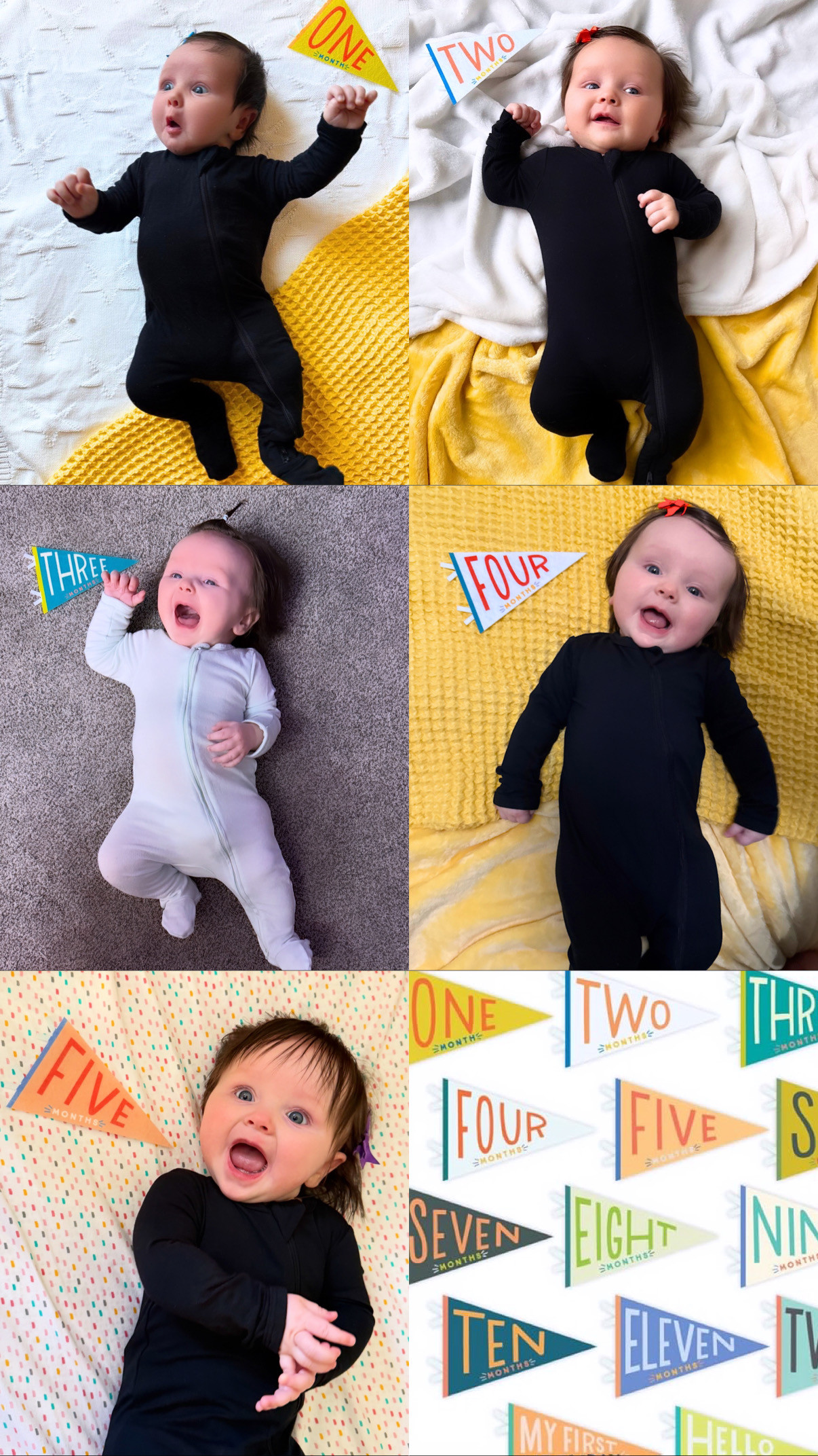 Loving these last minute, affordable milestone flags we purchased before T turned one month. They're from Amazon so when I realized last minute we hadn't yet found anything, these got here quick! It's been fun to match her blankets and bows to the various colored flags each month. Love tracking these milestones with our sweet girl.  

 #LTKdayinmylife #LTKmomlife #LTKBaby