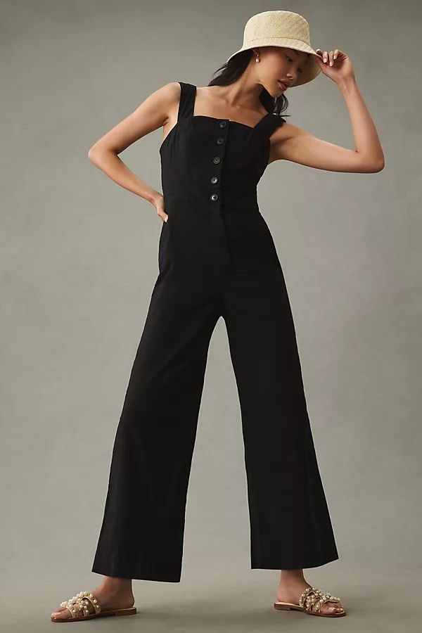 The Portside Button-Front Jumpsuit by Maeve | Anthropologie (US)