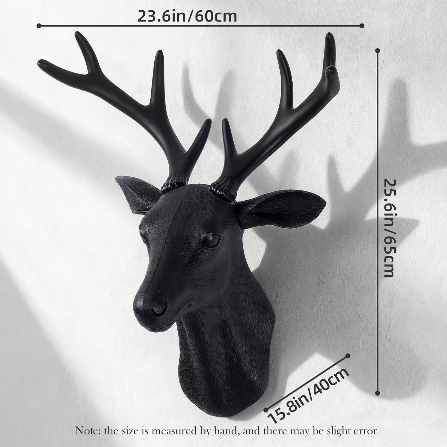 Notakia Black Faux Deer Head Wall Decor Faux Taxidermy Animal Sculpture | Amazon (US)