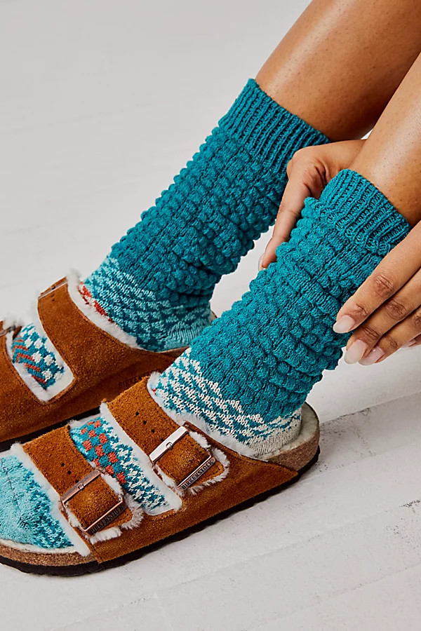 Wild Waffle Crew Socks by Solmate Socks at Free People, Abalone, One Size | Free People (Global - UK&FR Excluded)