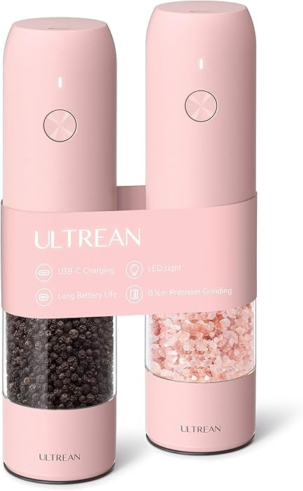Ultrean Electric Pepper Grinder, Rechargeable Salt and Pepper Grinder with 6 Adjustable Coarsenes... | Amazon (US)