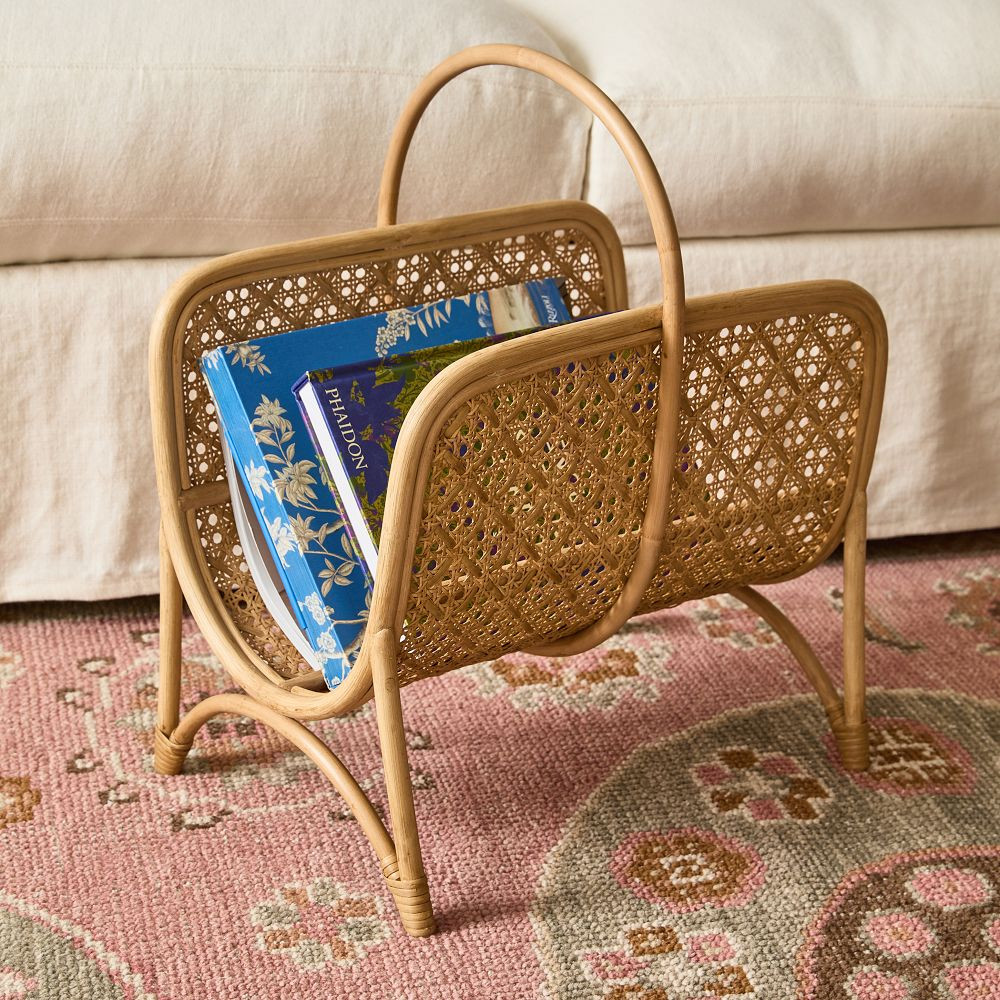Serena Rattan Magazine Basket | GreenRow