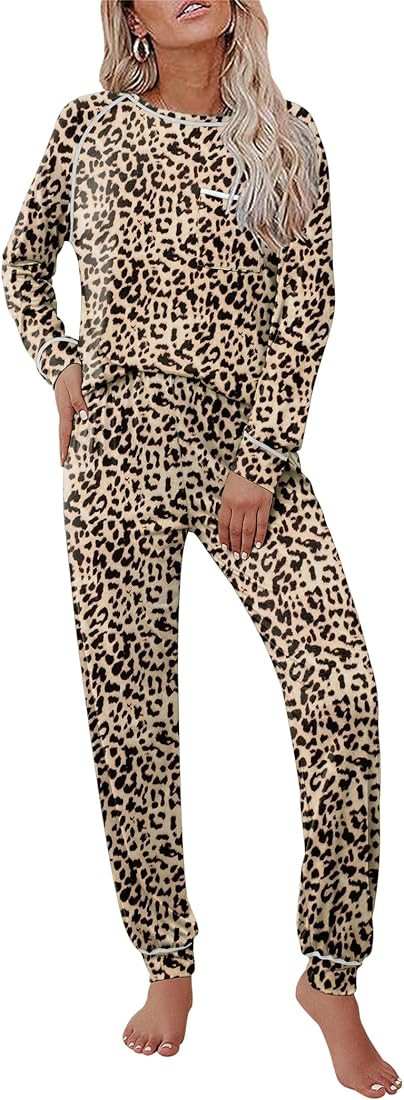 Ekouaer Pajamas Set for Women Soft Comfy Pjs Sets Long Sleeve Sleepwear Loungewear S-XXL | Amazon (US)