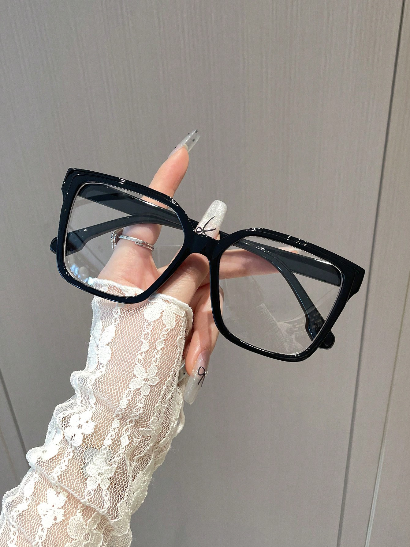 1pc Women Geometric Frame Fashion Clear Glasses For Reading Daily School Life Office Accessories ... | SHEIN