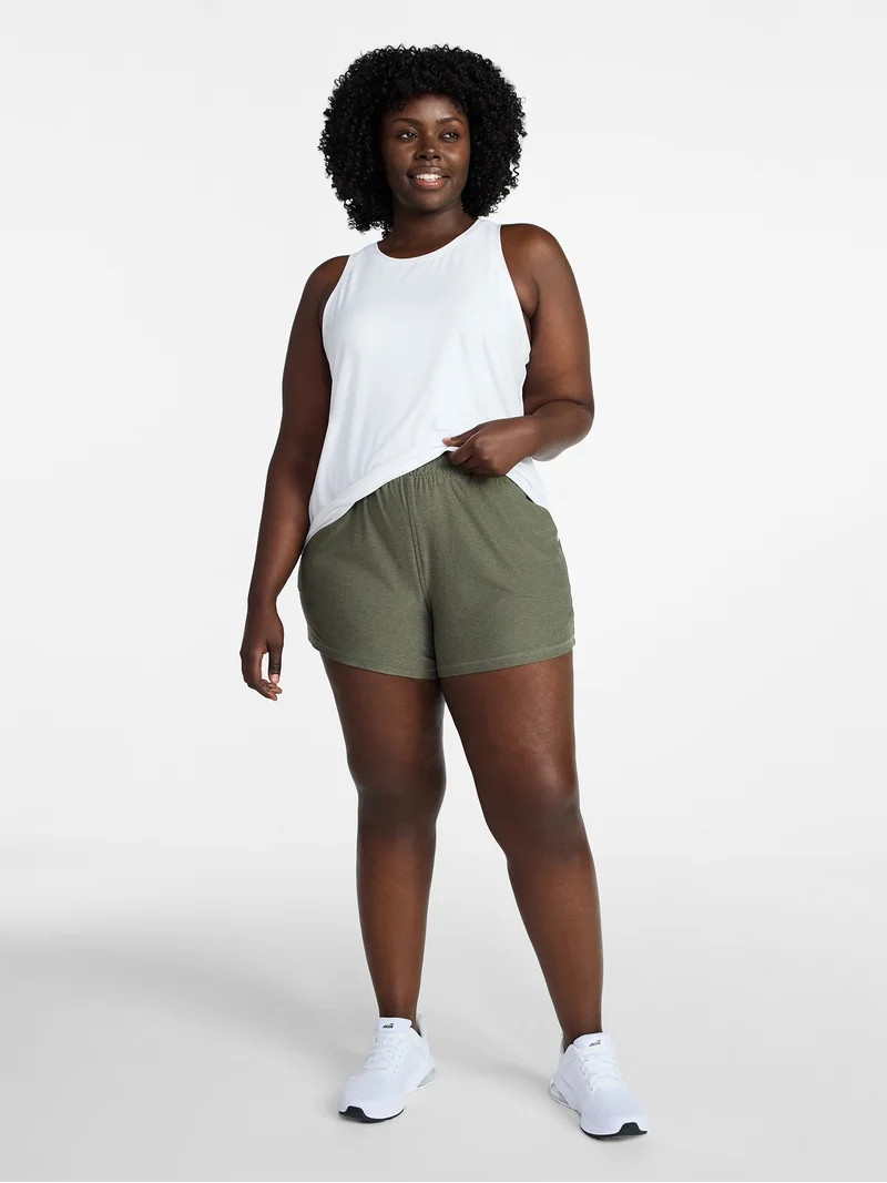 Athletic Works Women's and Women\u2019s Plus ButterCore Soft Performance Gym Shorts, Available in... | Walmart (US)
