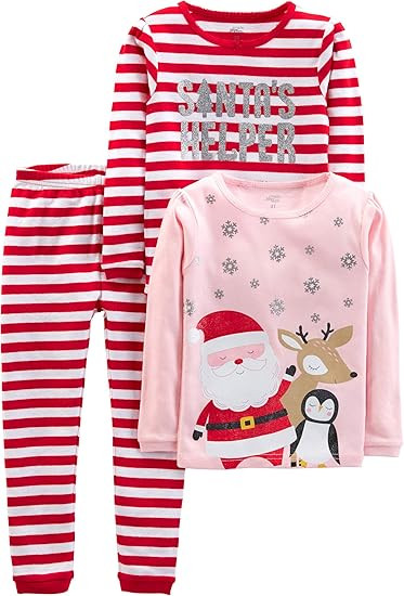 Simple Joys by Carter's Baby 3-Piece Snug-fit Cotton Holiday Pajama Set | Amazon (US)