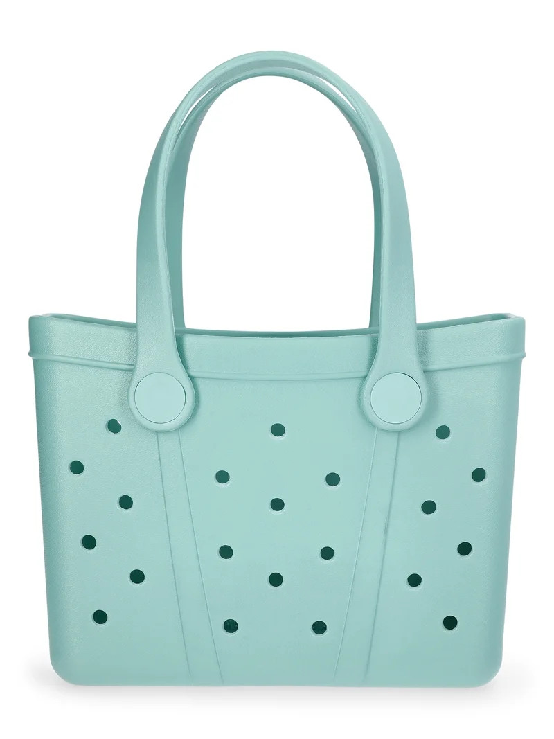 Time and Tru Women's Lightweight Mini Beach Tote Bag, Teal | Walmart (US)