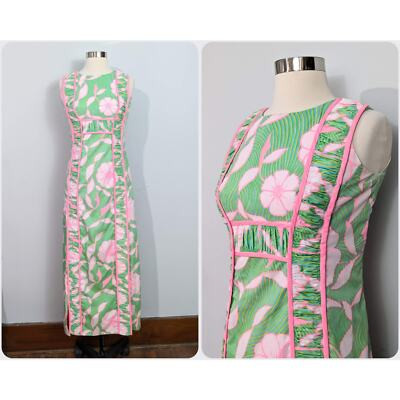 Lilly Pulitzer "The Lilly" 60s Maxi Dress Pink & Green  | eBay | eBay US