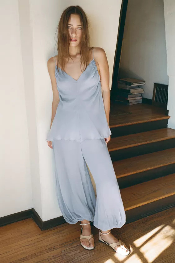 SEMI-SHEER BUBBLE PANTS | Zara US