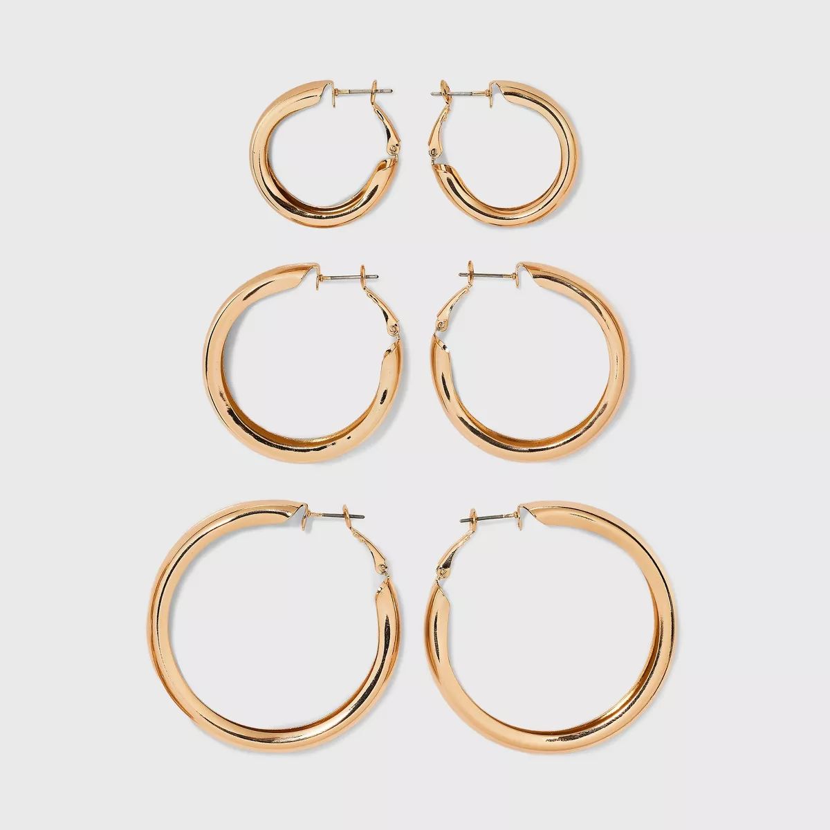 Wide Hoop Earring Set 3pc - Wild Fable™ Gold | Target
