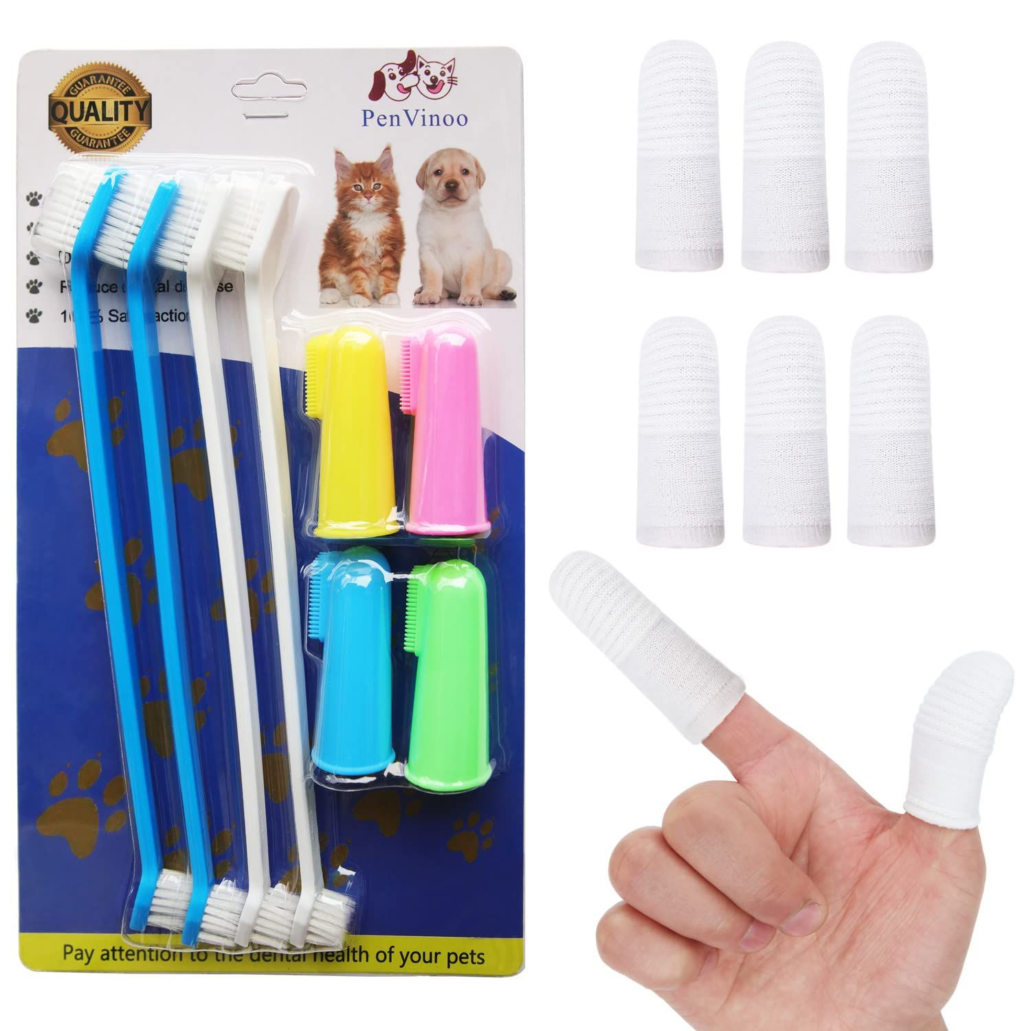 PenVinoo Dog Toothbrush Pet Toothbrush Finger Toothbrush Small to Large Dogs (1pack) | Amazon (US)