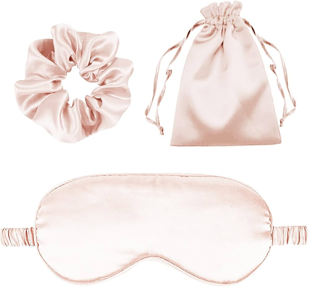 3Pcs Satin Eye Mask Silk Sleep Masks Set Silky Blindfold Eyeshade Blackout Eyes Cover Pouches Bag... | Amazon (US)