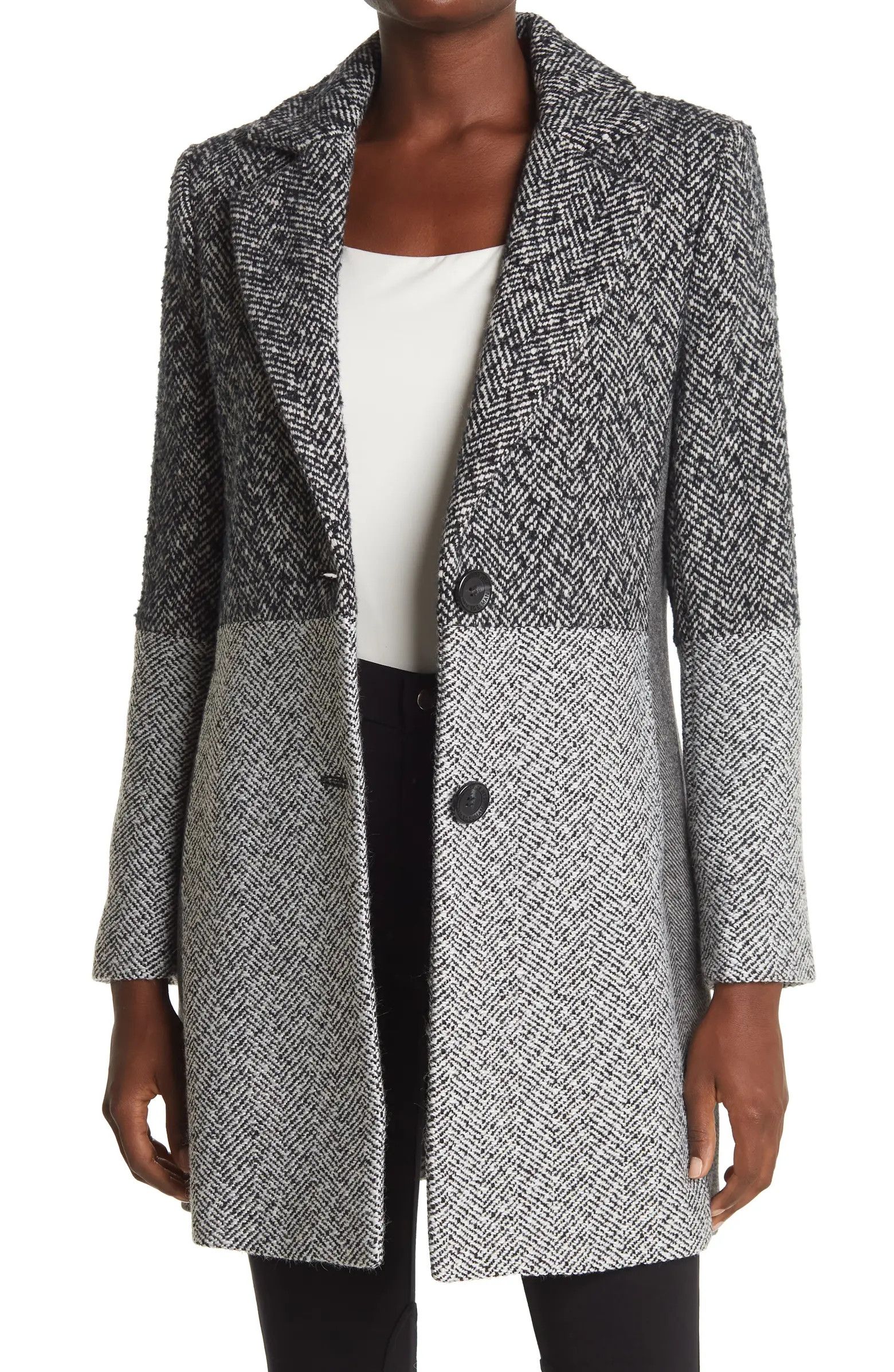 SAM EDELMAN Colorblock Herringbone Coat | Nordstromrack | Nordstrom Rack