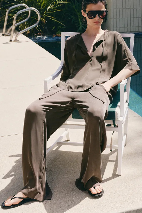 ZW COLLECTION FLOWING TROUSERS | Zara UK