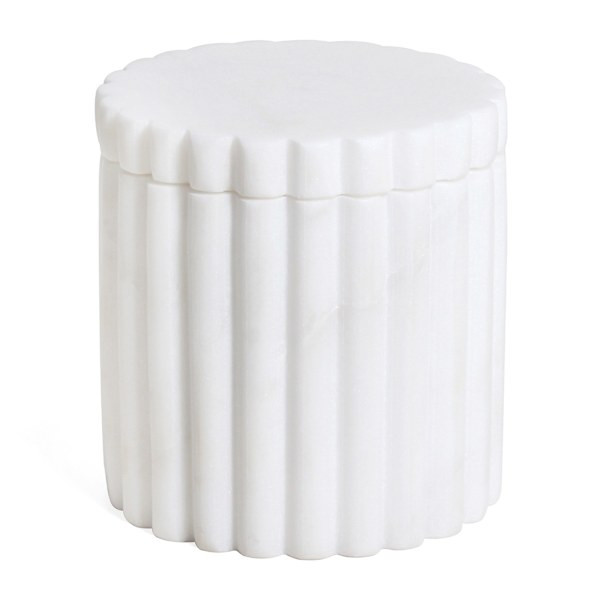 White Ribbed Marble Box | At Home