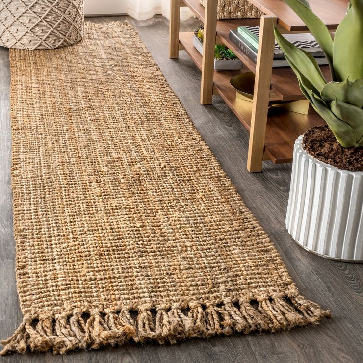 Para Hand Woven Chunky Jute with Fringe Area Rug  - JONATHAN Y | Target