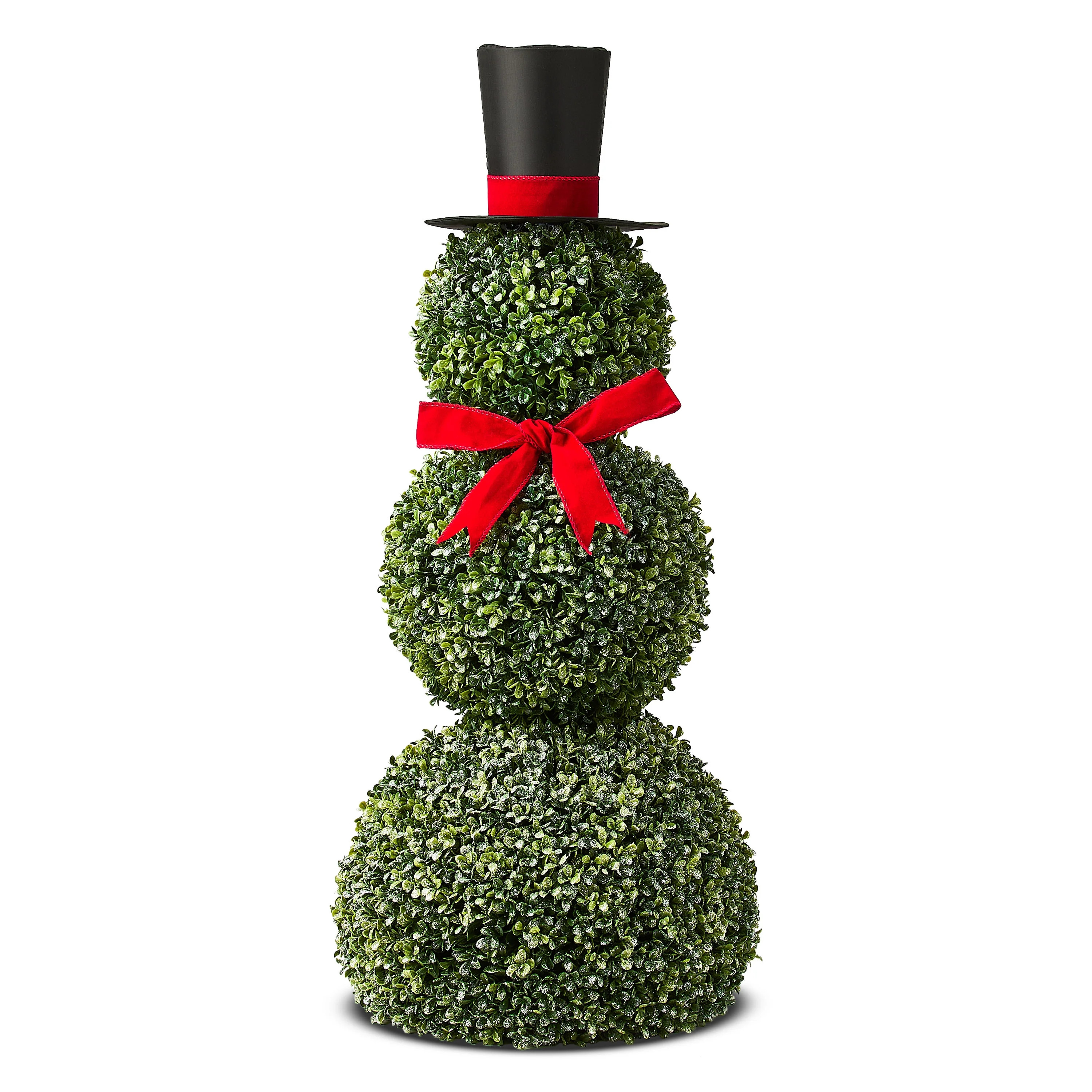 Snowman Boxwood Topiary Christmas Indoor/Outdoor Decoration, 32", by Holiday Time | Walmart (US)