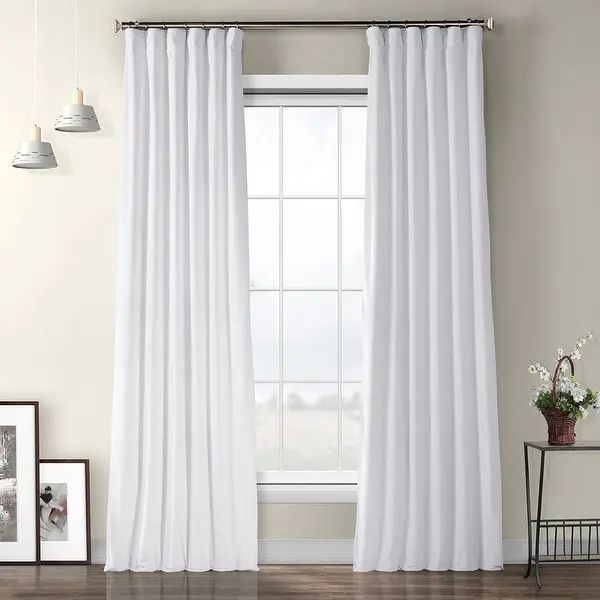 Exclusive Fabrics Plush Velvet Curtain (1 Panel) - 50 X 84 - pillow white | Bed Bath & Beyond
