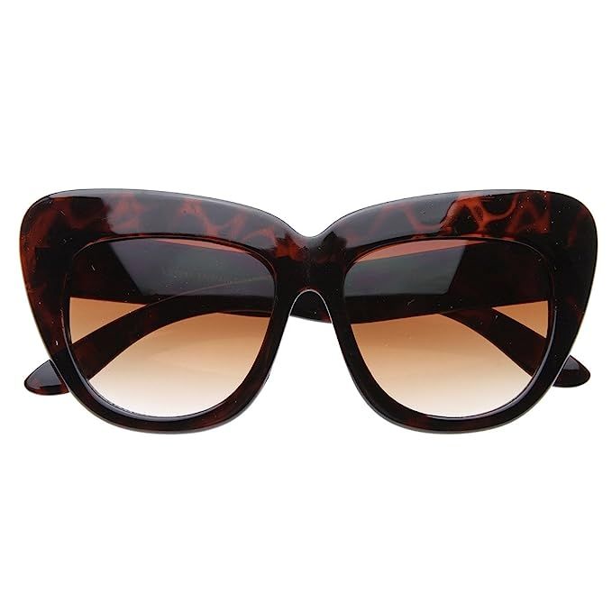 Oversized High Fashion Designer Inspired Bold Cat Eye Sunglasses Cateyes | Amazon (US)