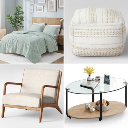 Target home finds, Home decor, spring decor, living room, bedding, bedroom decor, pouf, accent chair, coffee table 

#LTKhome