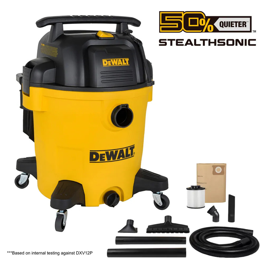 DEWALT Stealthsonic Quiet 12-Gallon 5.5-HP Corded Wet/Dry Shop Vacuum with Accessories Included | DXV12P-QT | Lowe's