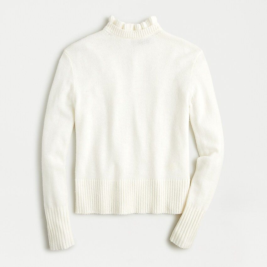 Wool-blend ruffle-neck sweater | J.Crew US