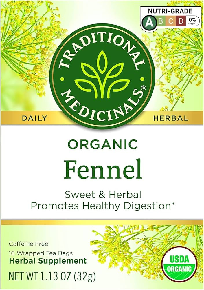 Traditional Medicinals Organic Fennel Herbal Tea, Promotes Digestive Health, (Pack of 1) - 16 Tea... | Amazon (US)