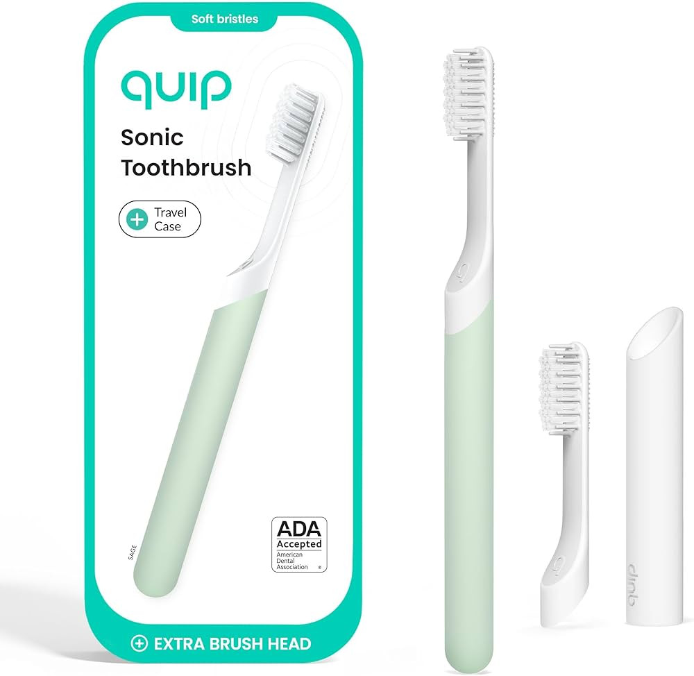 Quip Sonic Electric Toothbrush for Adults with Timer - Includes Travel Case & Replacement Brush H... | Amazon (US)