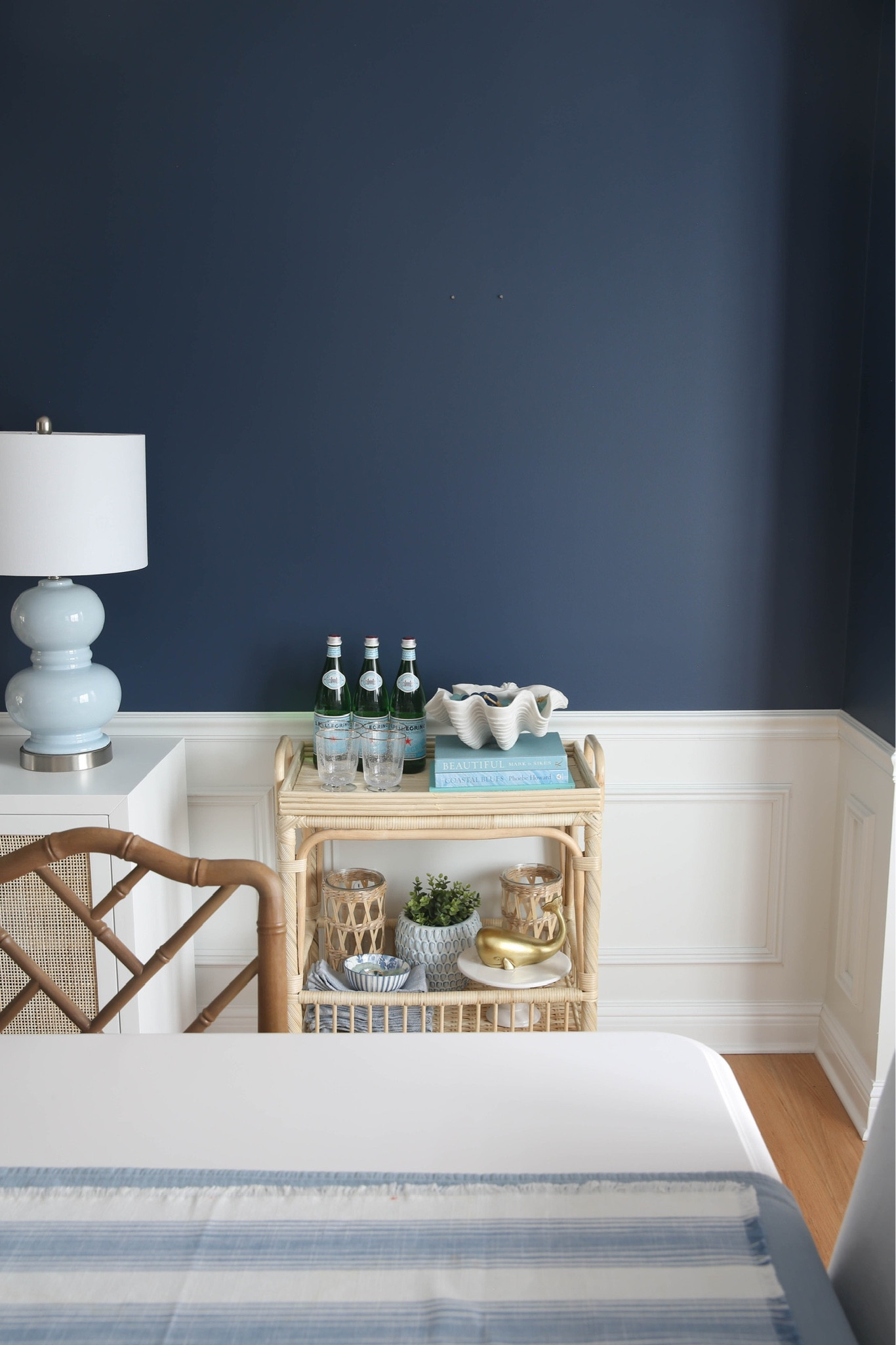 Rattan bar cart and coastal details in the dining room 

#LTKhome