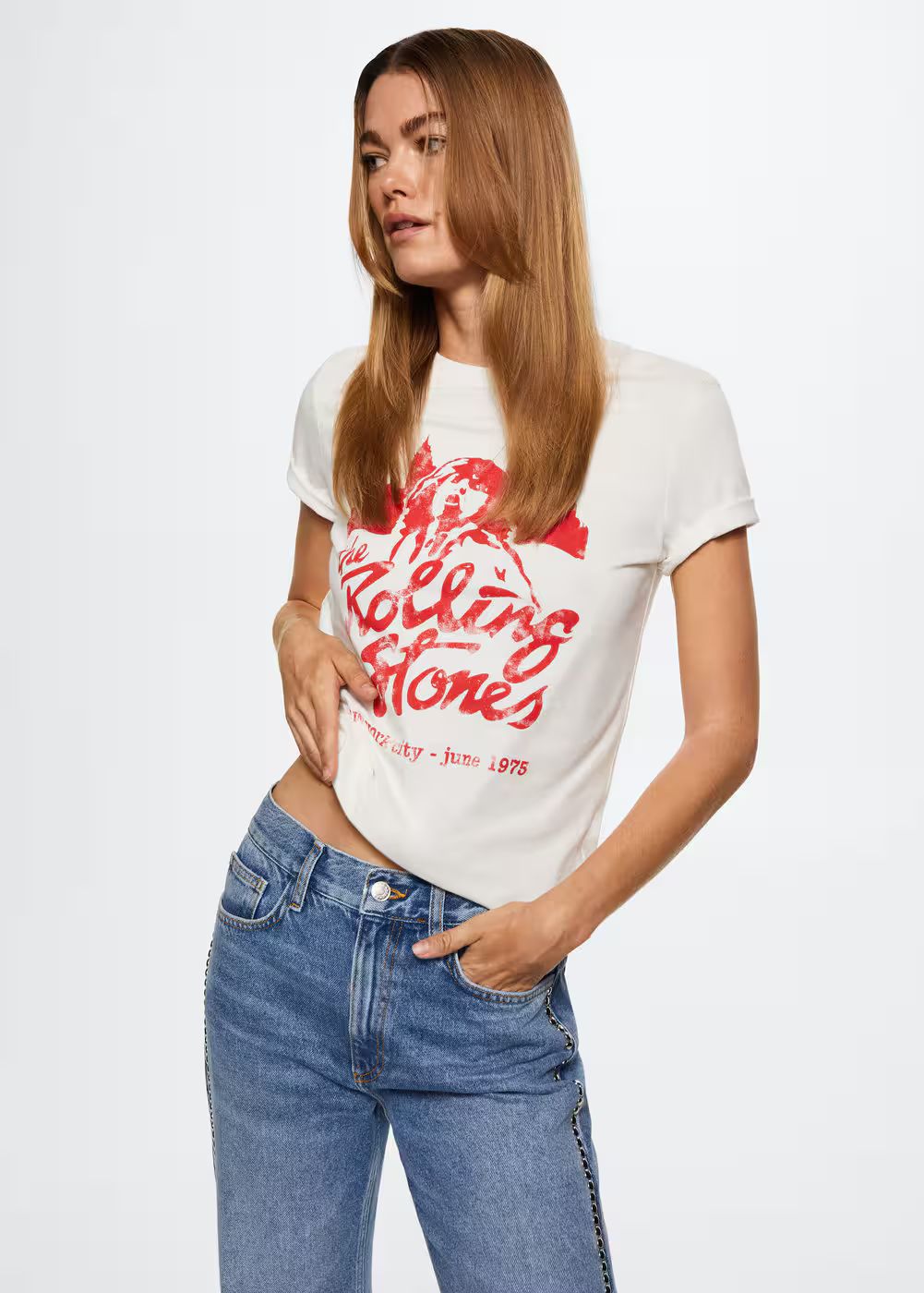 The rolling stones t-shirt -  Women | Mango USA | MANGO (US)