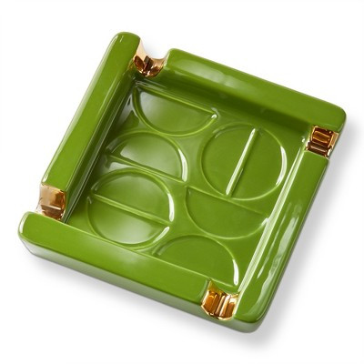 tag Pryce Cigar Ashtray Earthenware Green Multi 8.5 x 8.5 x 1.5 in Tray | Target