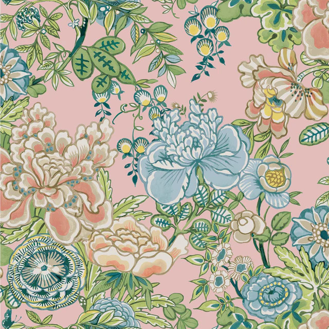 Thibaut Peony Garden Blush Wallpaper | DecoratorsBest
