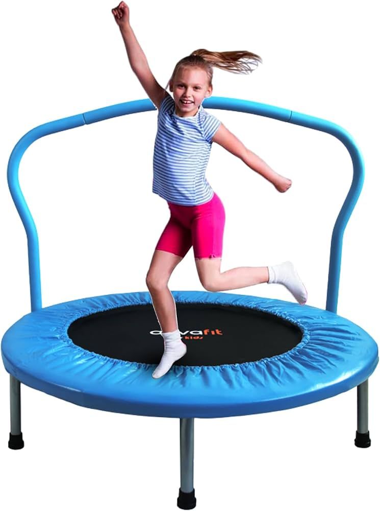 Ativafit Fitness Trampoline for Kids Foldable Mini Trampoline with Adjustable Foam Handle Workout... | Amazon (US)