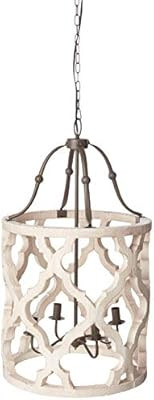 A&B Home Jolette 4-Light Wood Chandelier, 19" x 33.5" | Amazon (US)