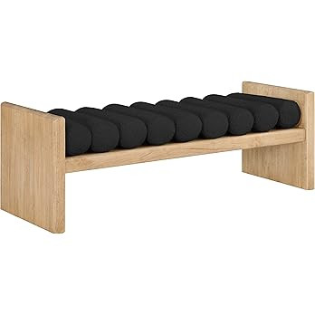 Meridian Furniture 179Black Waverly Collection Modern | Contemporary Bench with Solid Wood Rich N... | Amazon (US)