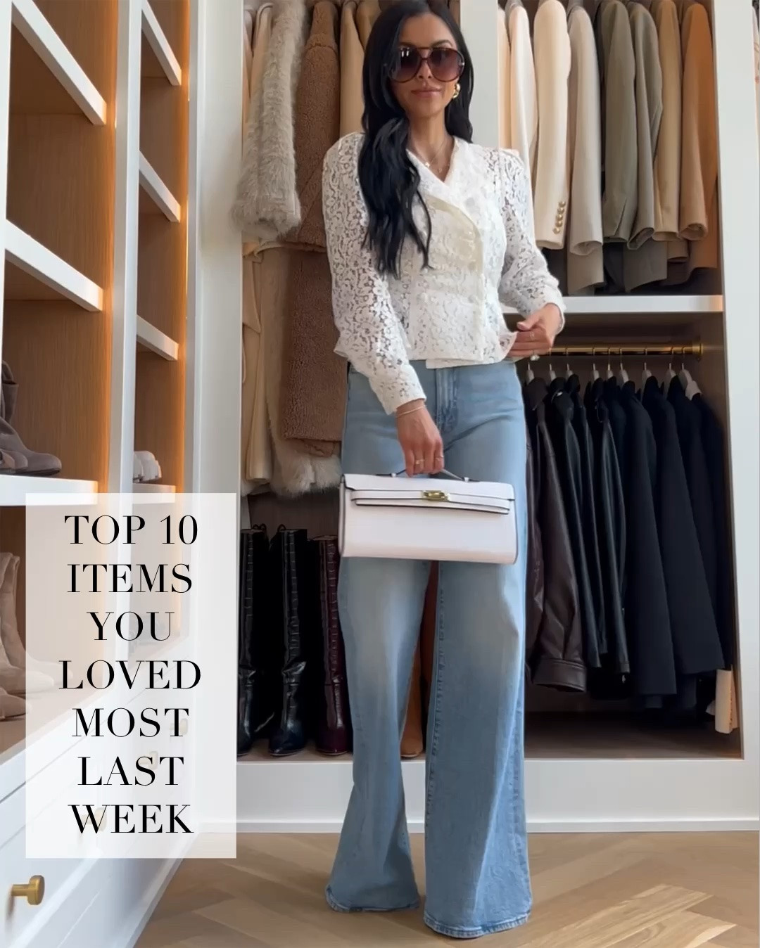 Last week’s best sellers
Mother denim wearing a 24
Veronica beard denim wearing a 24
Zara lace jacket wearing an XS
Amazon Hermes inspired bag
Amazon sunglasses 
Farm Rio top wearing an XXS

#LTKootd #LTKSeasonal #LTKOver40
