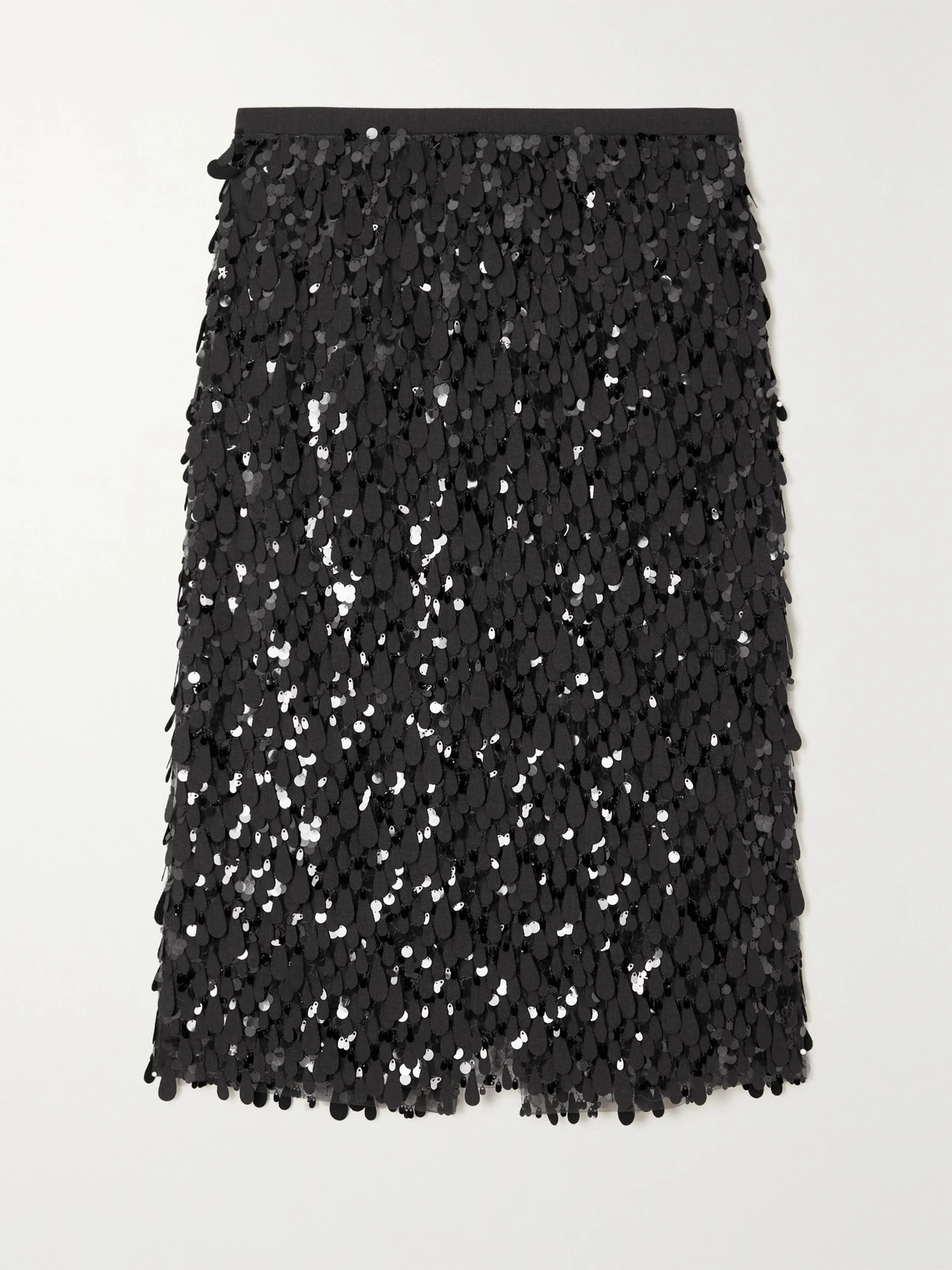 Brunello Cucinelli - Embellished Wool-blend Midi Skirt - Black | NET-A-PORTER (US)