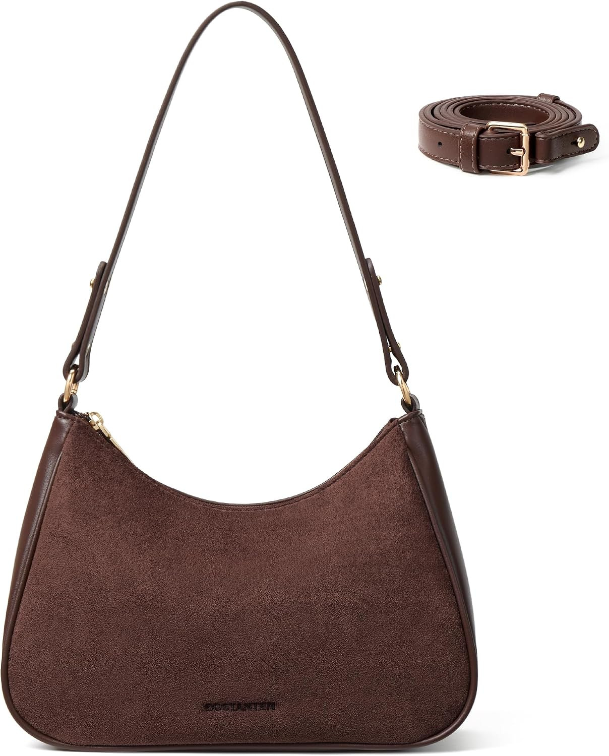 BOSTANTEN Small Crescent Shoulder Bags for Women Suede Crossbody Purses | Amazon (US)