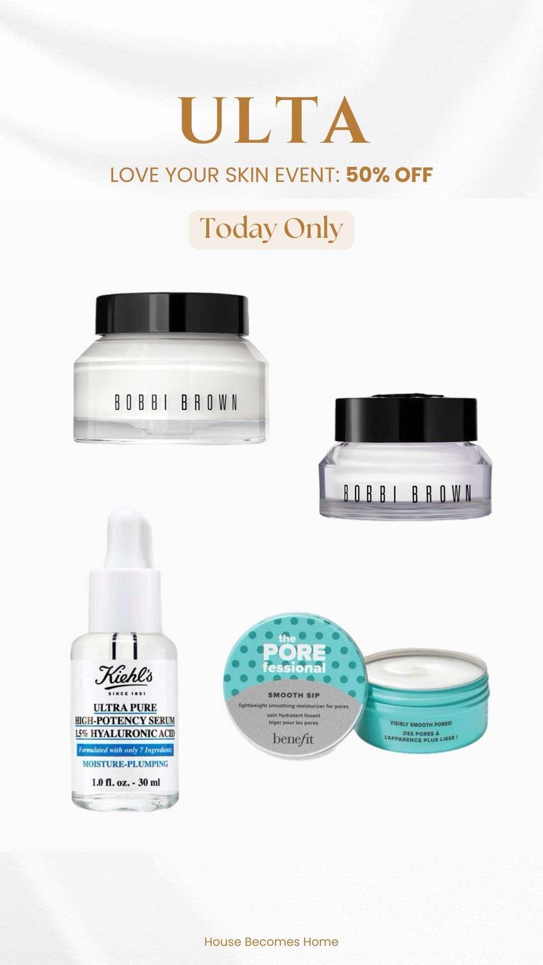 Ulta Love Your skin Event. 50% off today only!



#LTKBeauty #LTKFindsUnder50 #LTKSaleAlert