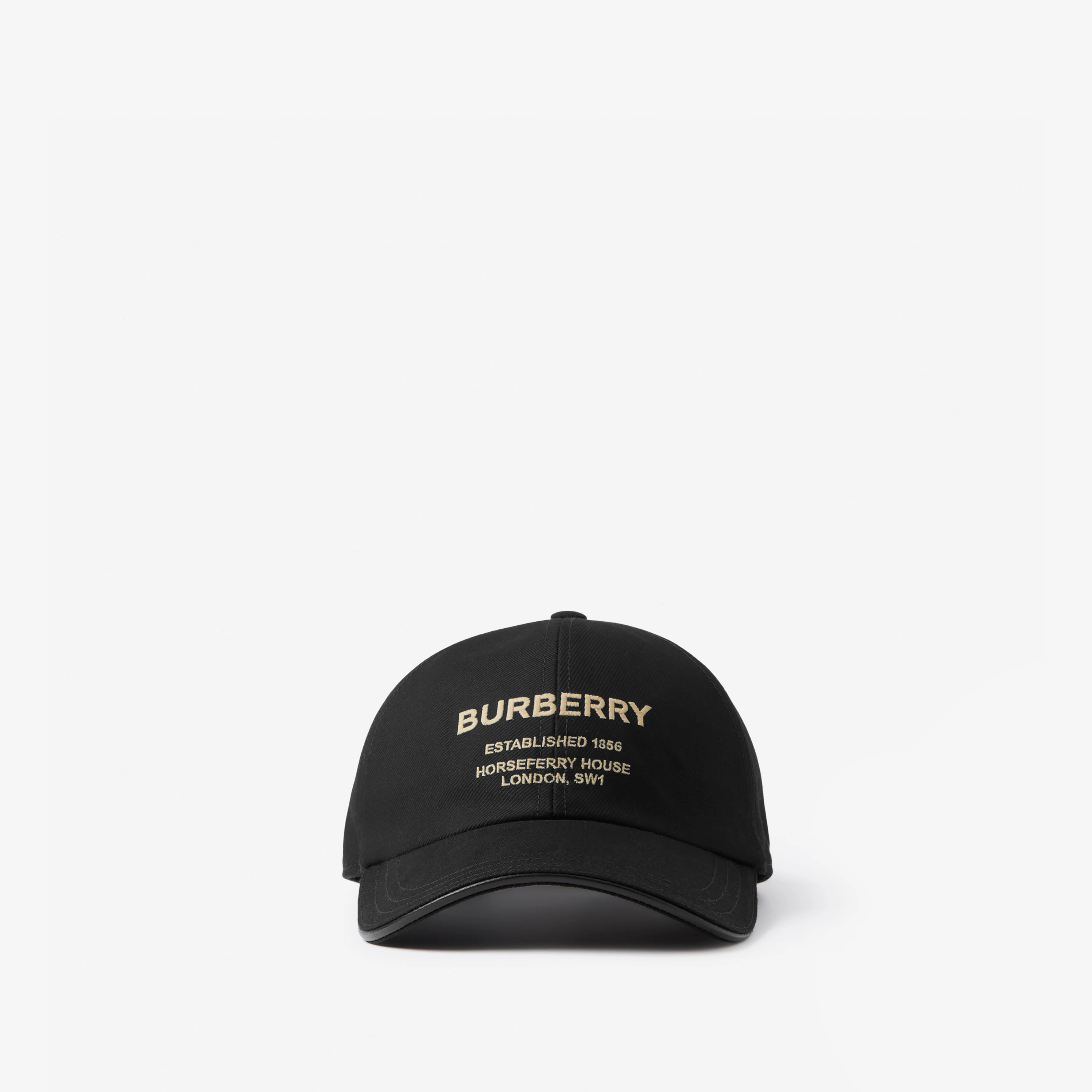 Horseferry Motif Cotton Twill Baseball Cap in Black/beige | Burberry® Official | Burberry (US)