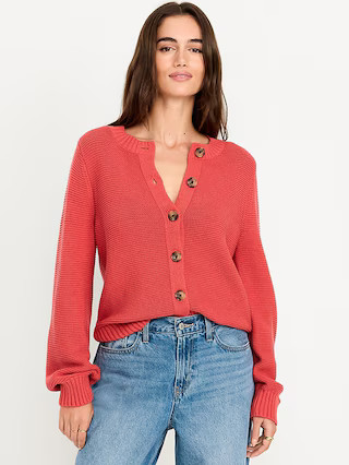 Garter-Knit Cardigan Sweater | Old Navy (US)