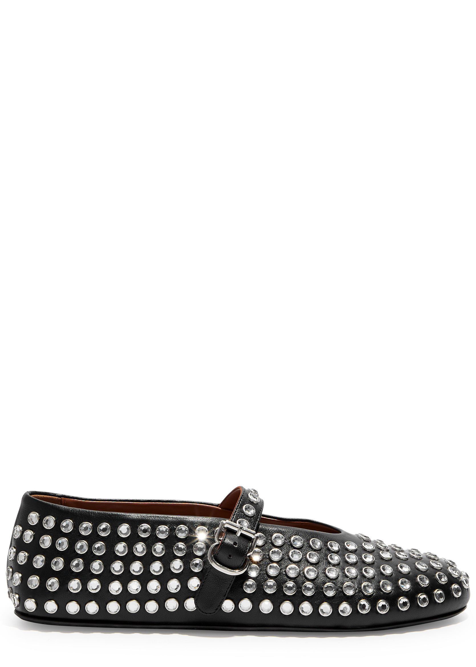 Crystal-embellished leather ballet flats | Harvey Nichols