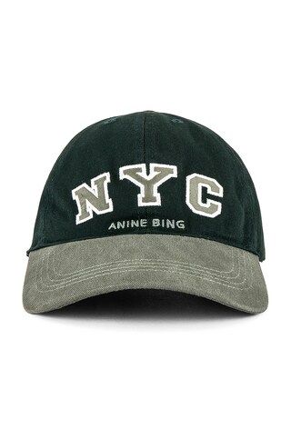 ANINE BING Sport Jeremy NYC Baseball Cap in Charcoal Green from Revolve.com | Revolve Clothing (Global)