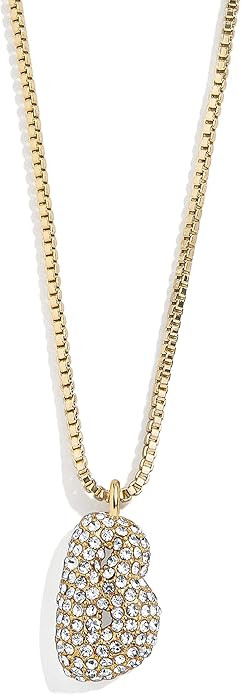 BaubleBar Gwen Mini Bubble Initial Necklace - Gold-Plated Bubble Letter Pendant, 17 Inch Chain wi... | Amazon (US)