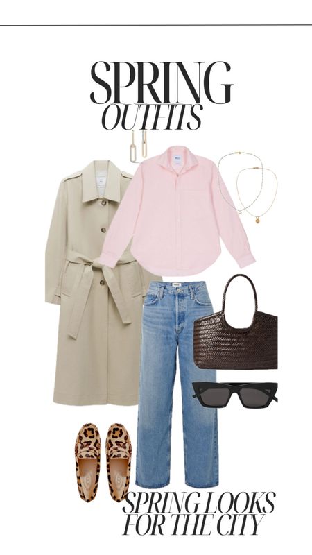 Spring outfit inspo
Spring in the city
Baggy jeans 
Trench coat 
Pink shirt  
Spring Jewellery 

#LTKstyletip #LTKshoecrush