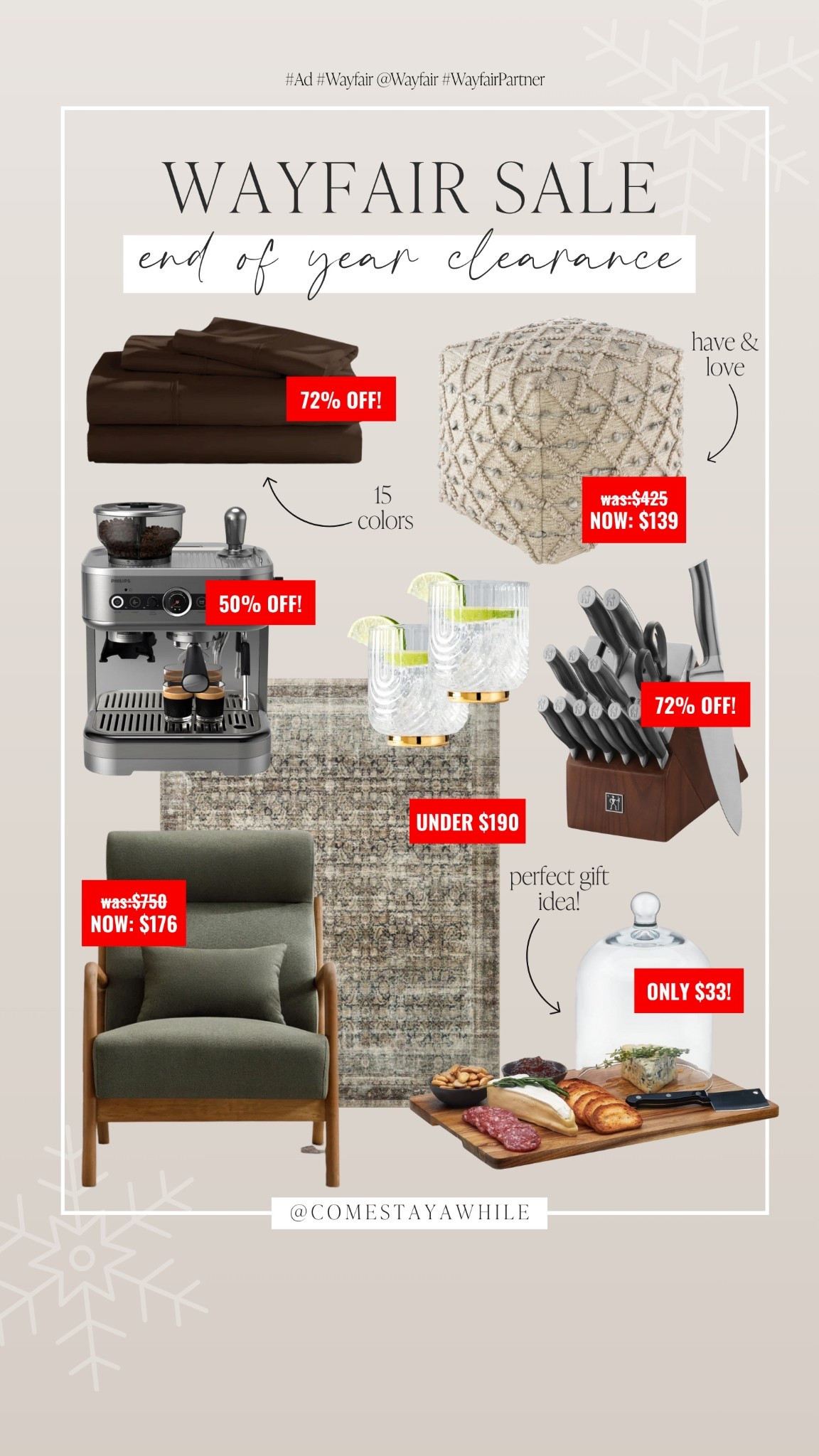 Wayfair’s End of Year Clearance is so freaking good you guys! 🙌 Up to 60% off + free & easy delivery on orders over $35! I rounded up some of my fave sale picks — cute gifts, quick home refreshes… all the things. This sale is so good! 🤩 hurry before they sell out! 

#Ad
#Wayfair @Wayfair #WayfairPartner

#LTKHome #LTKHoliday #LTKSaleAlert