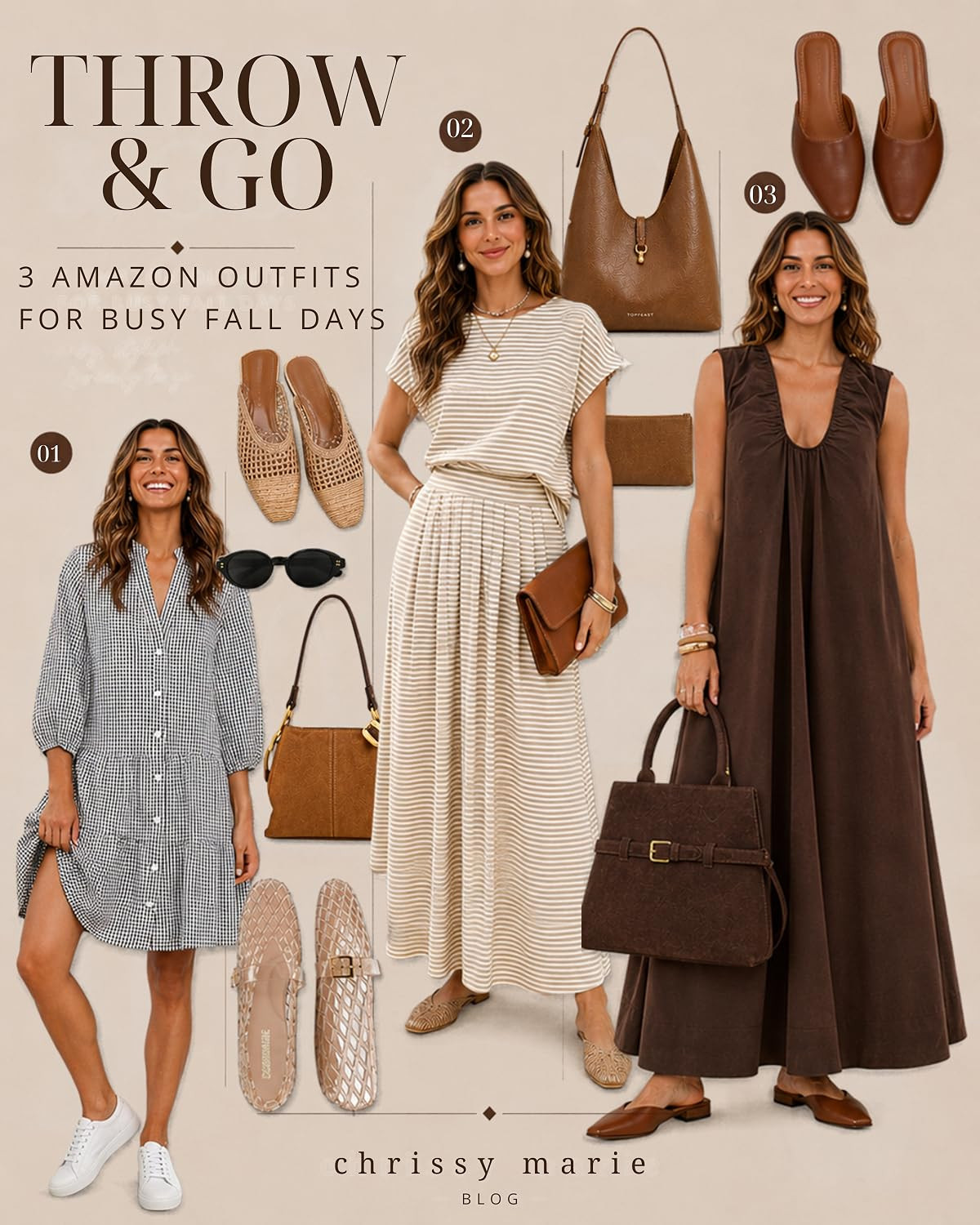Busy day? These 3 Amazon outfits do the hard work for you. 🤎 Whether you're headed to school drop-off, errands, appointments, or dinner, these looks are comfortable, polished, and easy to throw on. 

 #LTKdayinmylife #LTKgrwm #LTKSeasonal
